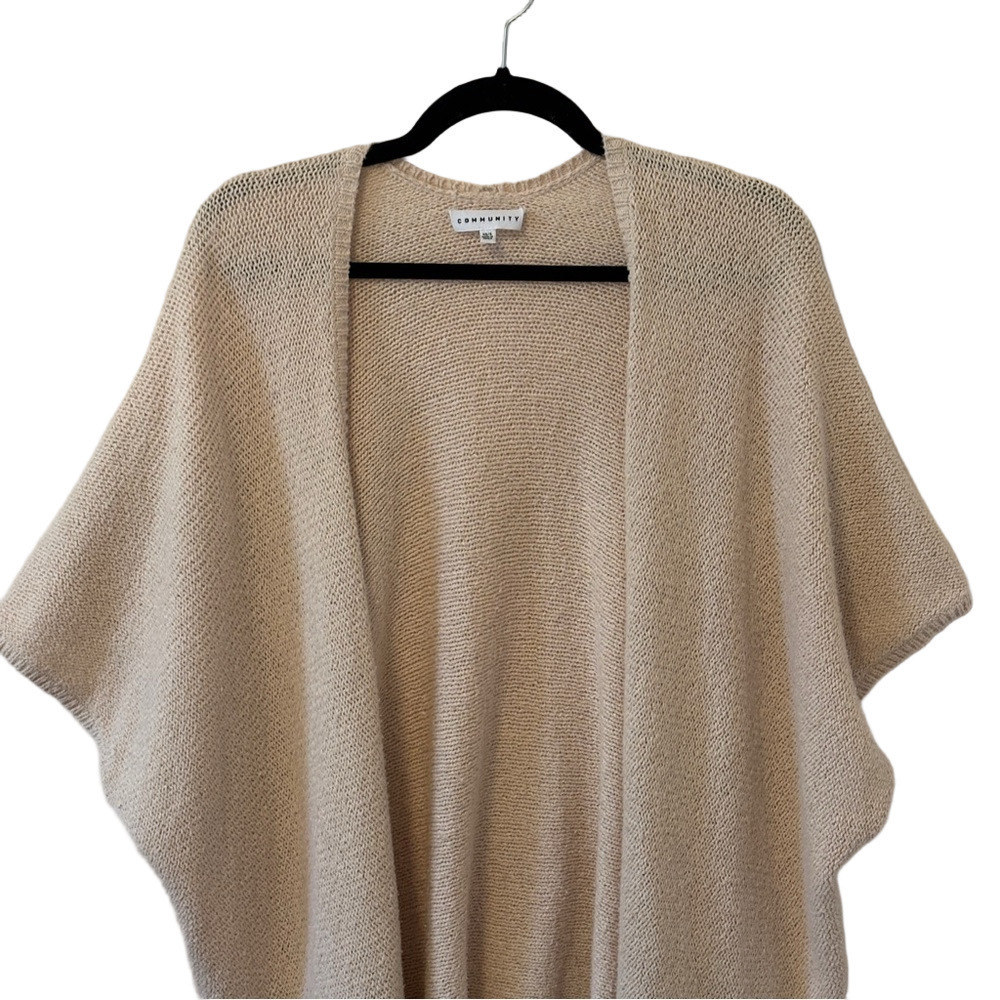 Aritzia Community Beige Poncho Cardigan Sweater Small - Picture 3 of 7